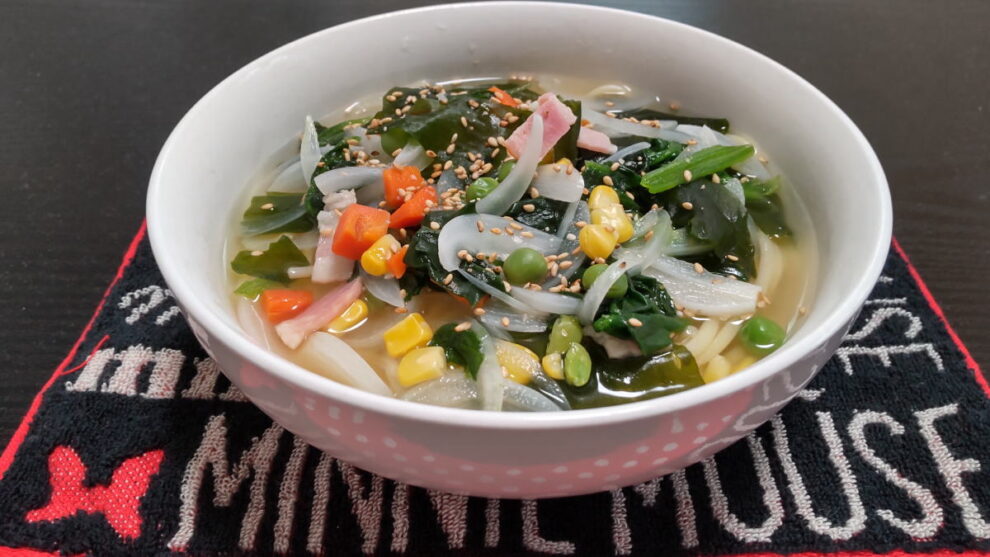 ほうれん草と新たまねぎのスープパスタ🍝