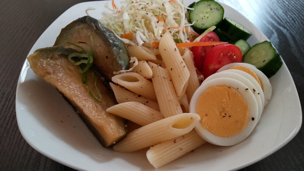 茄子のお浸しでサラダパスタ🥗