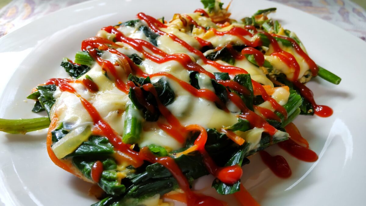 ほうれん草のふわたまチーズ🥬🍳🧀