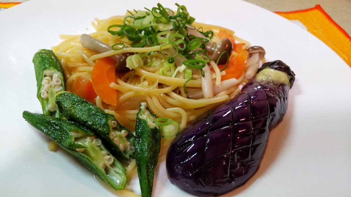 オクラと茄子の和風パスタ🍝