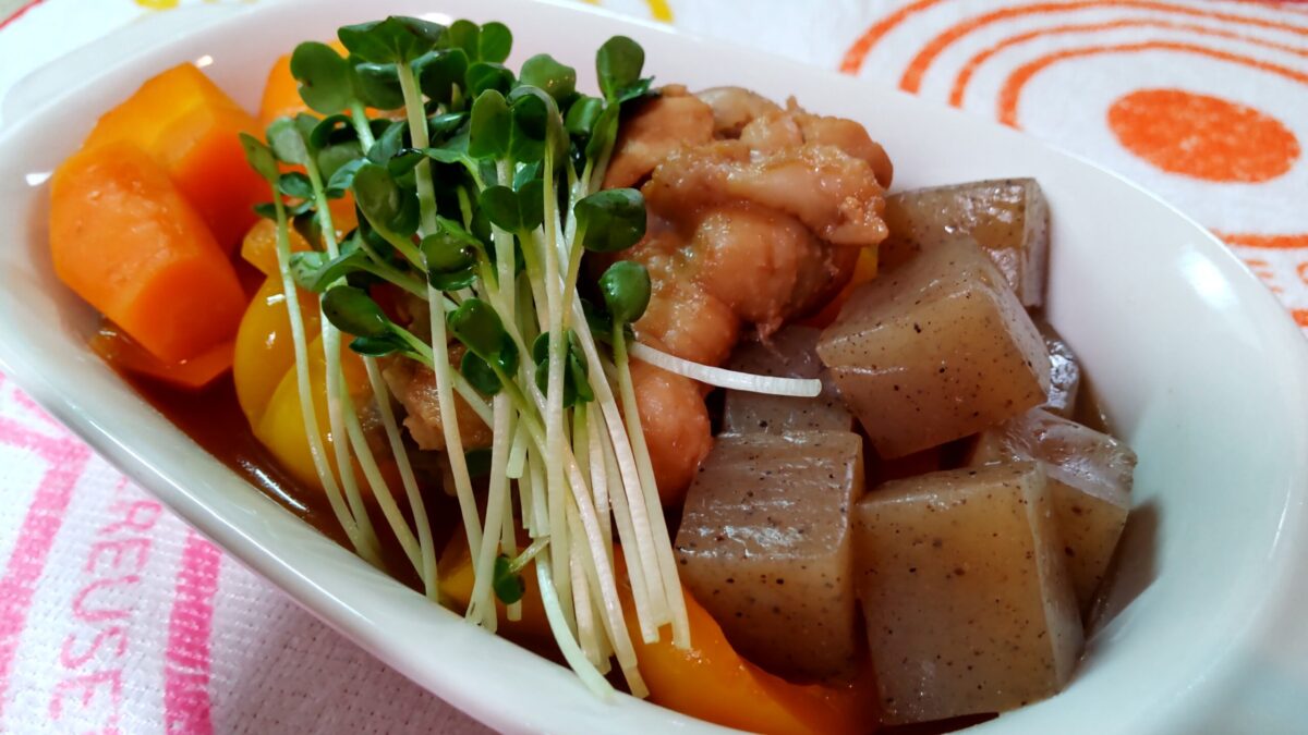 鶏肉とこんにゃくの甘酢煮🍽️