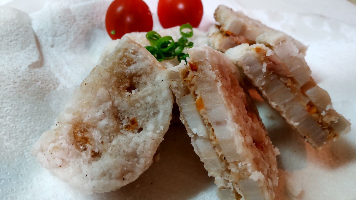 レンコンでツナをはさみ揚げ🐟